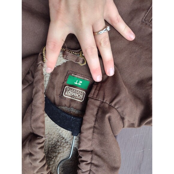 Little Boy Size 2 Toddler Schmidt Workwear Jacket/coat Hooded Brown Baby Toddler - Picture 2 of 8